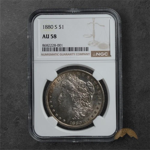 1880-S Morgan Silver Dollar $1 - NGC AU58 - San Fransisco