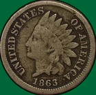 1863 Indian Head Cent Good G Coin #39699