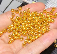 1Pcs Pure 24K Yellow Gold Loose Beads 4Mm Lucky Loose Bead Diy Bracelet