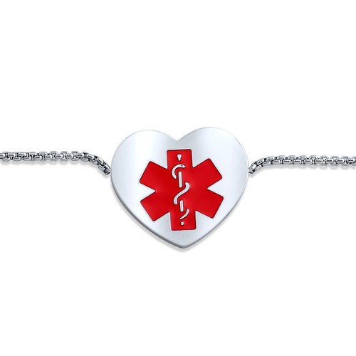 Personalize Medical Alert ID Heart Shape Tag Bolo Bracelet Adjustable - Bild 3 von 40
