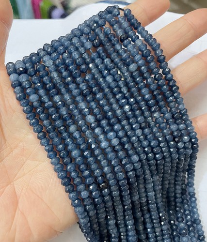 2X4mm faceted jade rondelle small beads 15.5" - Picture 26 of 56