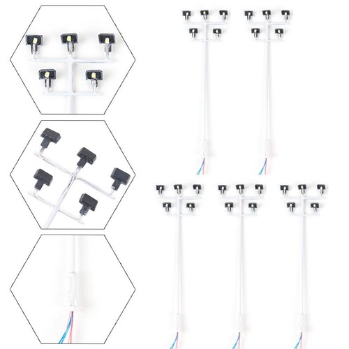 5pcs Model Railway HO Scale LED Street Light Model Lamp White Light Plaza Lamps - Picture 3 of 9