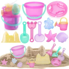 Lotfancy 10PC Kids Beach Toys Set with Sand Molds & Tools | Sandbox Toys for Tod
