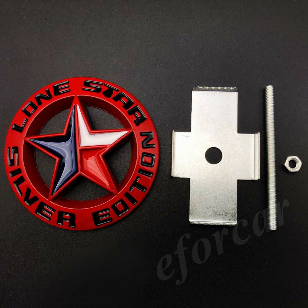 Lone Star Texas Edition Metal Car Grille Emblem – Front Badge Decal Sticker