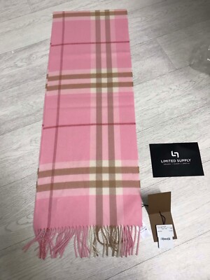 BURBERRY GIANT CASHMERE SCARF CANDY PINK CHECK 8022678 UNISEX RRP