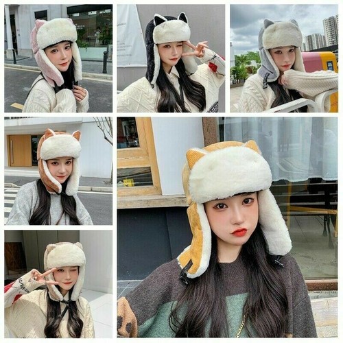 Women Winter Ushanka Trapper Hat 