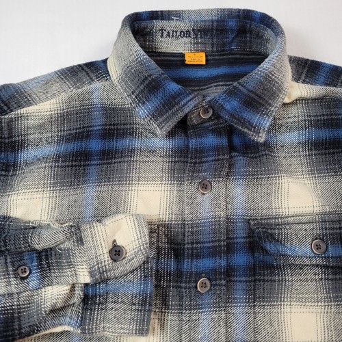Chaqueta Camisa Taylor Vintage Para Hombre Pequeña Azul Franela a Cuadros Gruesa S - Imagen 4 de 13