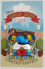 DISNEY DONUT SHOP PIN OF THE MONTH-DONALD DUCK FEBRUARY LE S/O 2ND PIN-FREE SHPG