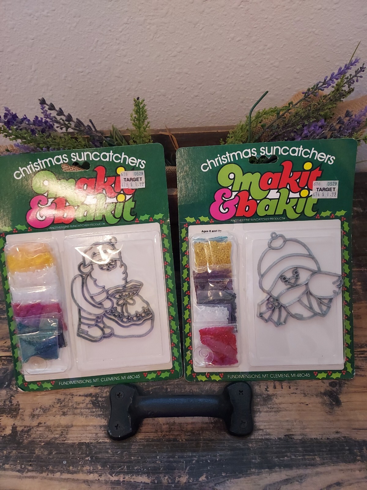 Vintage Christmas Makit & Bakit Suncatchers lot Santa Claus Bird eBay