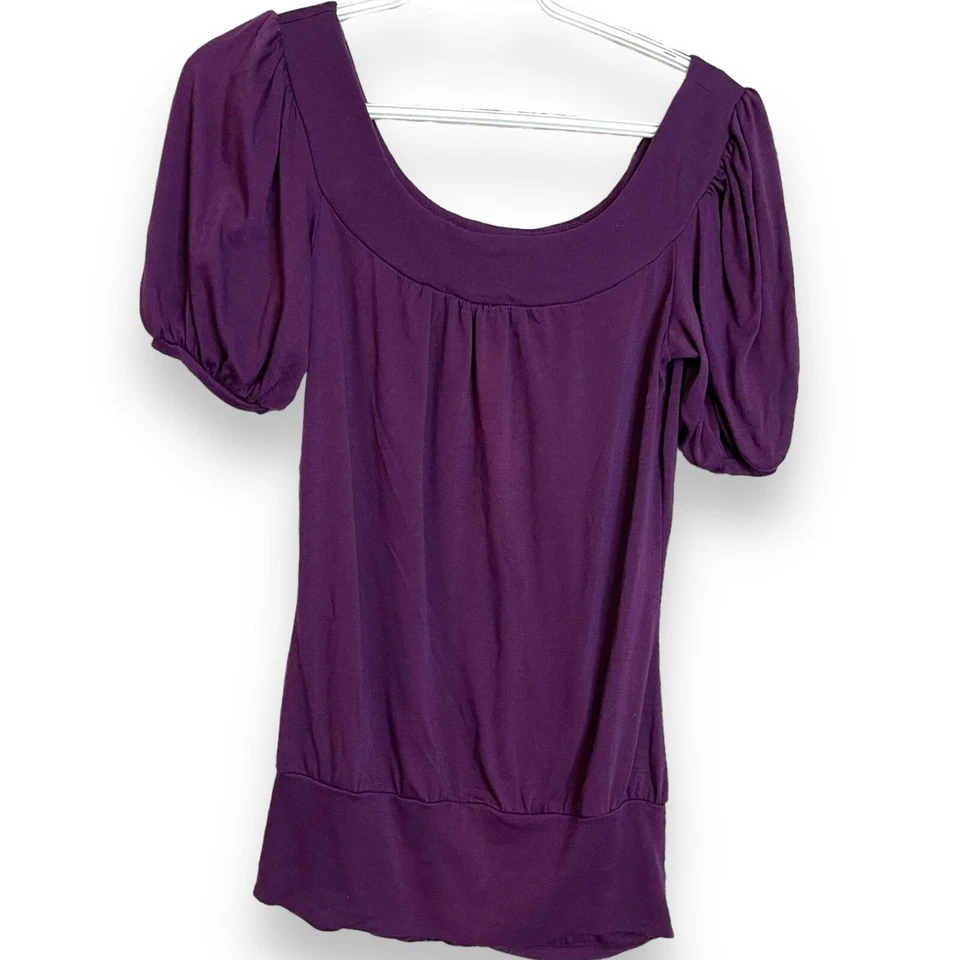 6 Degrees Blouse Women's Small Purple Casual Shirt Top Academia Basic Bohemian Foto 3 de 4