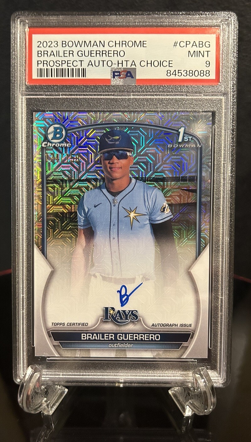 2023 Bowman Chrome Brailer Guerrero 1st Auto 124/150 HTA Choice PSA 9