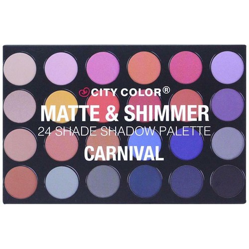 City Color Karneval matt & schimmernd 24 Schatten Lidschatten Palette 53-HITOP Neu - Bild 1 von 2