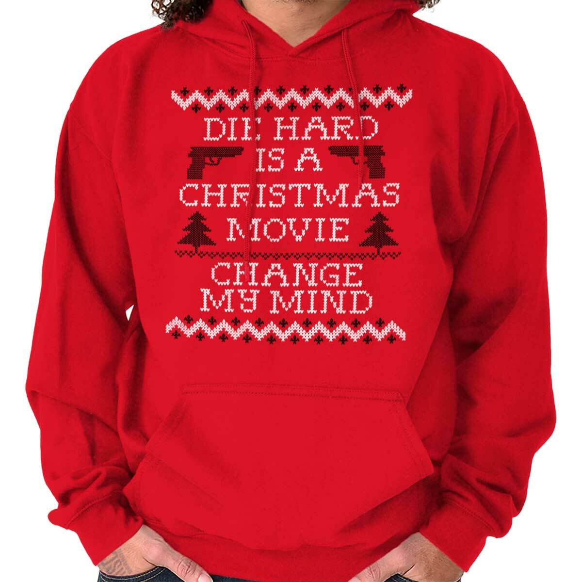 Ugly Christmas Sweater Die Hard Xmas Movie Hoodie Hooded