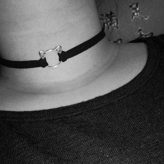 10pcs Black Faux Suede Cat Choker Cats Whiskers Choker Necklace