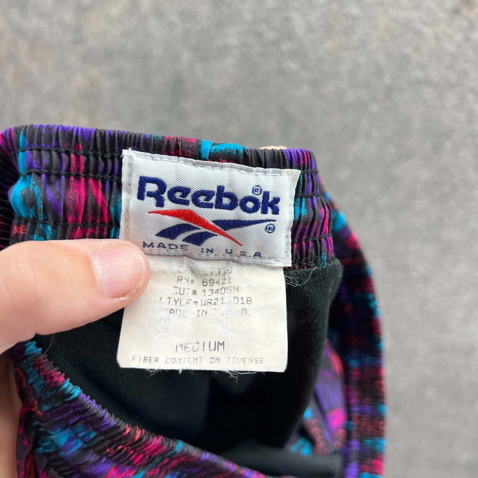Винтажные мужские шорты Reebok средний фиолетовый плавки США геометрический 80-х/90-х - Изображение 3 из 4