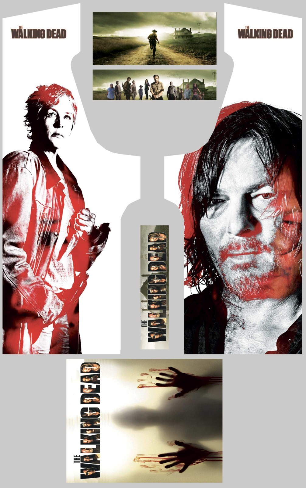 Stickers The Walking Dead Modèle 3 habillage de qualité professionnelle pour borne d'arcade