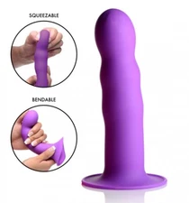 Squeeze-It Squeezable Wavy dildo-dong Ultra Flexible Sex Toy suction cup Base