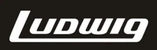 Ludwig 80s White Bass Drum Logo Sticker 9" long. DIE CUT