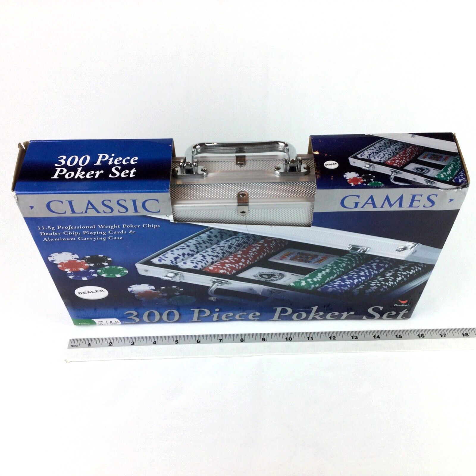 Cardinal POKER SET 300 Ct Dual Tone Heavy Chips / Card Deck / Metal Storage Case