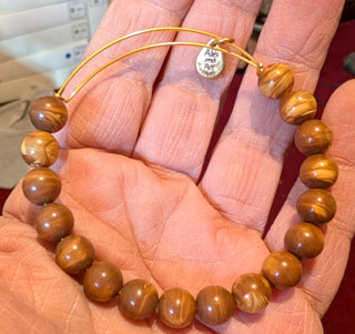 Alex & Ani Carmel color glass bead bracelet