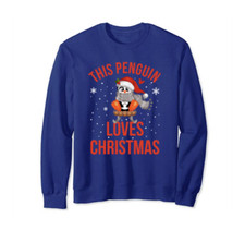 This Penguin Loves Christmas Cute Funny Xmas Winter Sweater For Women Girls