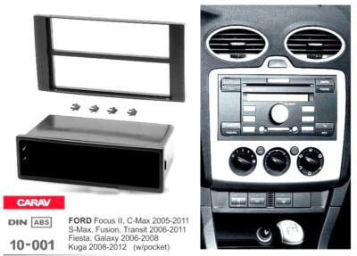 1 DIN Autoradio Rahmen Blende passt für FORD Focus Fiesta Mondeo Transit Kuga