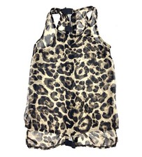 Women  s Leopard Print Sheer Blouse Size Small