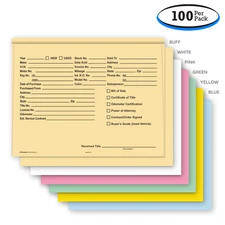 Heavy Duty Vehicle Deal Jackets Car Dealer Envelopes - Printed (100 per pack)