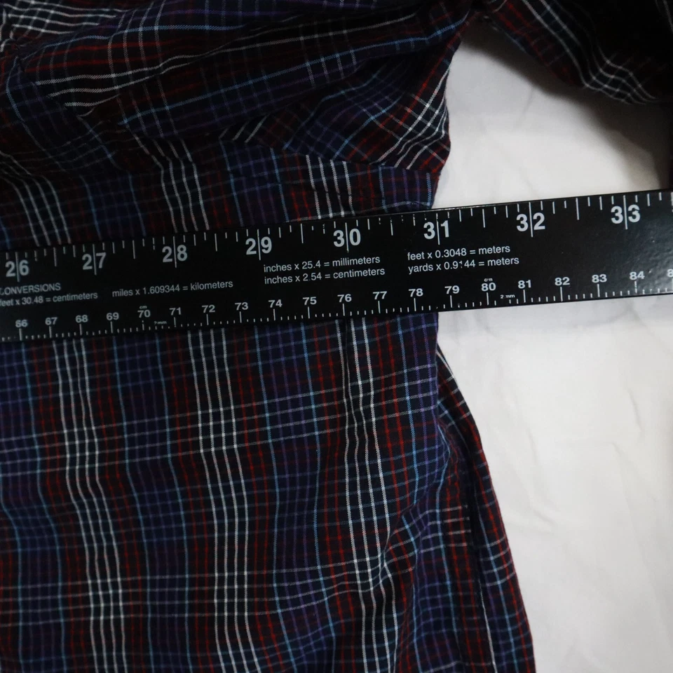 Synrgy Shirt Mens 3XL Utility Flap Pocket Casual Button Up Plaid Long Sleeve - Image 4 of 4