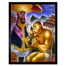 Paintings Covarubbias Caricature Haile Selassie Joe Lewis Framed Art Print