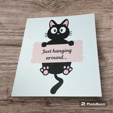 5x5 Inches Happy Birthday Greeting Card Black Cat Her Woman Friend Sister