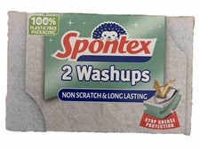 Spontex 2 Washups Non Scratch and Long Lasting Sponges BNIB Free UK P&P
