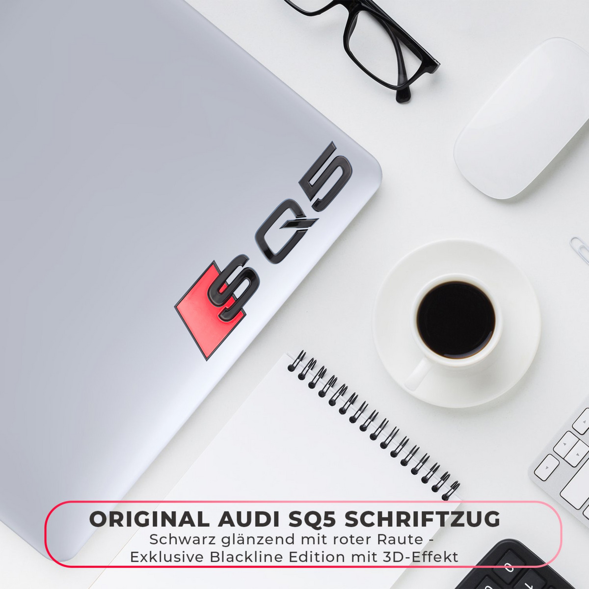 Original Audi SQ5 Schriftzugpaket schwarz vorne hinten
