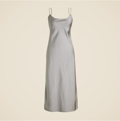 New J Crew Gwyneth Slip Dress Dove Gray Silver Sz 4 6 Adjustable Strap |  eBay