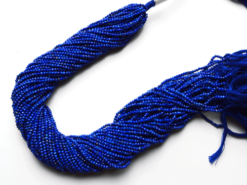 NATURAL INTENSE BLUE MICRO FACETED Lapis LazuliI Rondelle BEADS 2 MM 13 INCH - Picture 1 of 3