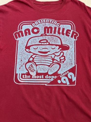 Mac Miller - “Presenting … The Most Dope Since ‘92” - Maroon Shirt - Size Large - Picture 2 of 9