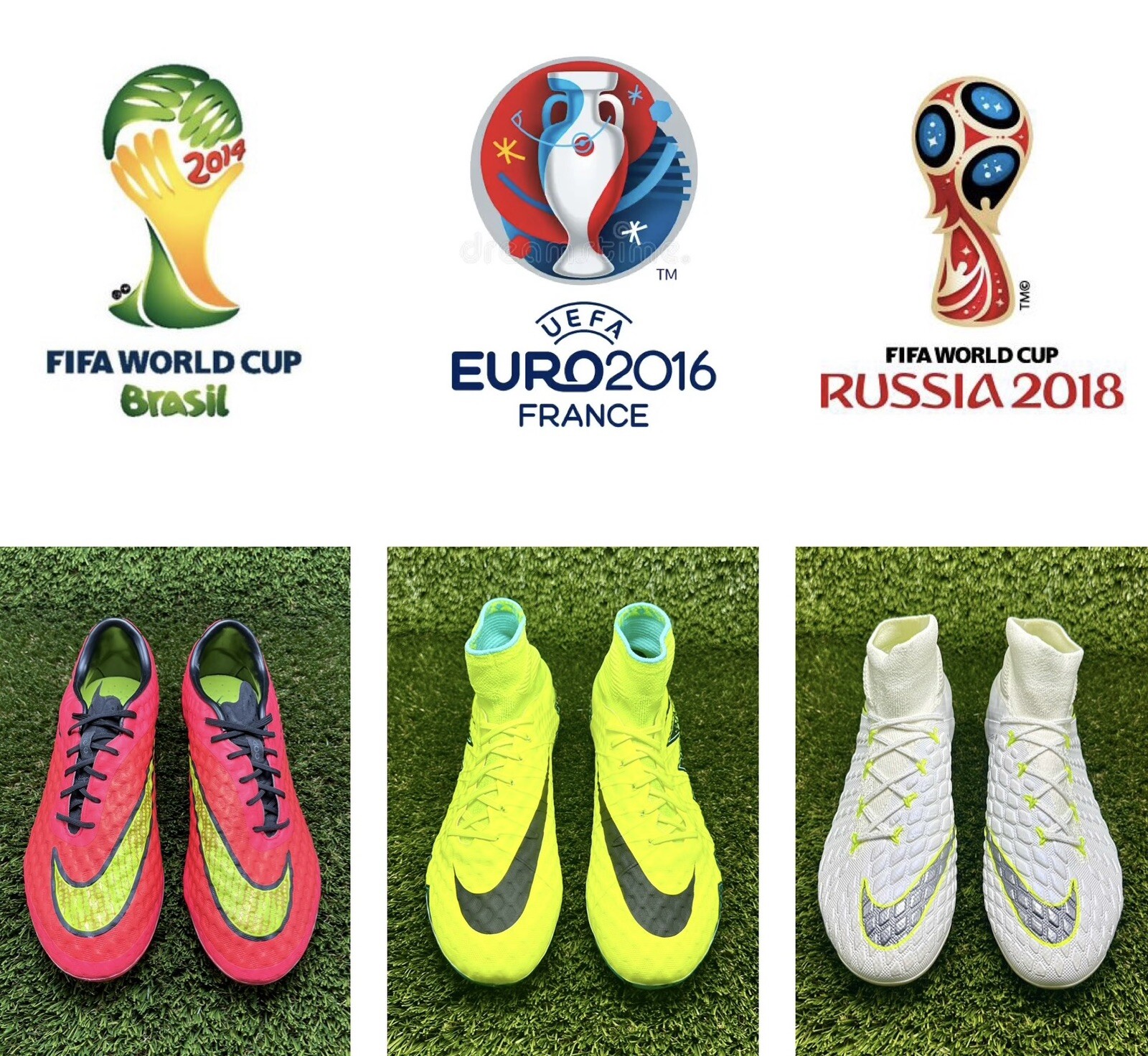 Nike Hypervenom Phantom WC2014 II EURO2016 III WC2018 (ref: Elite GX 6 GT Venom)
