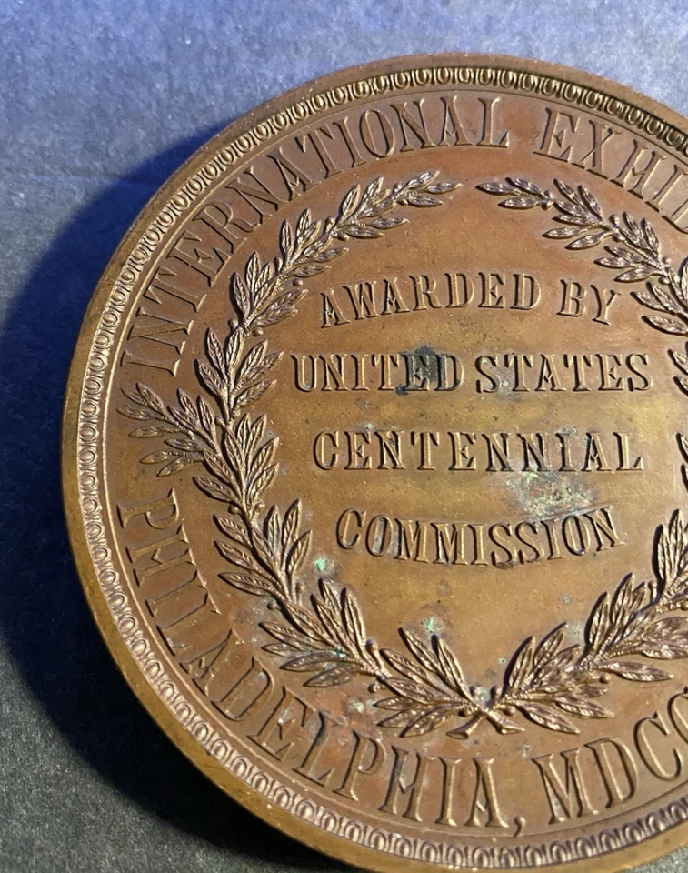 Gran Medalla Premio Filadelfia Exposición Centenario 1876 EE. UU. 76 MM, 285,0 Gm Foto 4 de 4