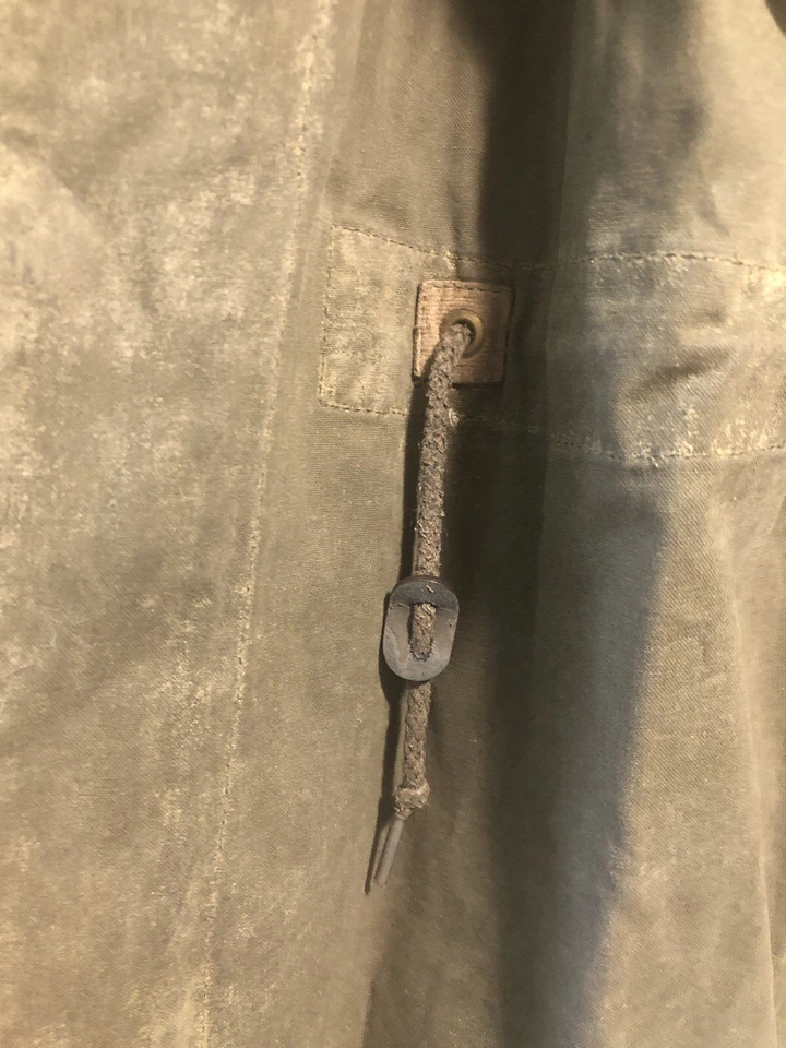 Chaqueta cortavientos vintage H&M para hombre mediana militar de lona encerada con cremallera anorak Foto 3 de 4