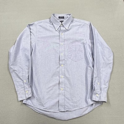 GANT Shirt Mens Large Blue Solid Long Sleeve Button Oxford Club USA Casual