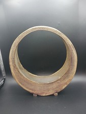 Circular Ceramic Vase With Wicker Effect Finish