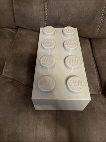 Gray Lego Storage Brick Cube Stackable 8 Stud Box Container 9.75&rdquo; X 19&rdquo; X 7&rdquo;