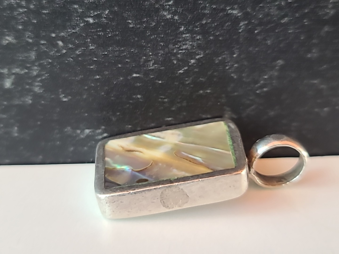 925 Sterling Silver Abalone Shell Rectangular Pen… - image 5