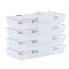VEVOR Under Bed Storage with Wheels 31.7x15.6x6.9 In Rolling Storage Bags 4 Pack