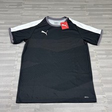 Puma Team Goal KC Soccer Jersey Mens Size Medium 704105 Black Gray White SS $45