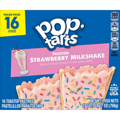 Pop-Tarts Frosted Strawberry Milkshake Toaster Pastries, Breakfast Foods....