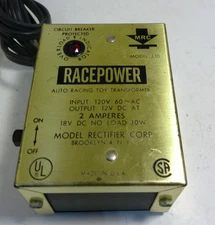 Vintage MRC Racepower 330 Slot Car Racing Transformer 18VDC
