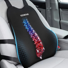 Lumbar Support Pillow for Car Seat Memory Foam Back Cushion Adjustable Straps
