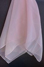 Chiffon Scarf Square Sheer See Thru Chic Retro Classic Silky Womens Pale Pink