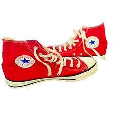 Vintage Converse Chuck Taylor All Star Shoes M 7.5 W 9.5 High Tops Red W/ Box